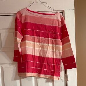 Talbots Pink and Red Striped Top